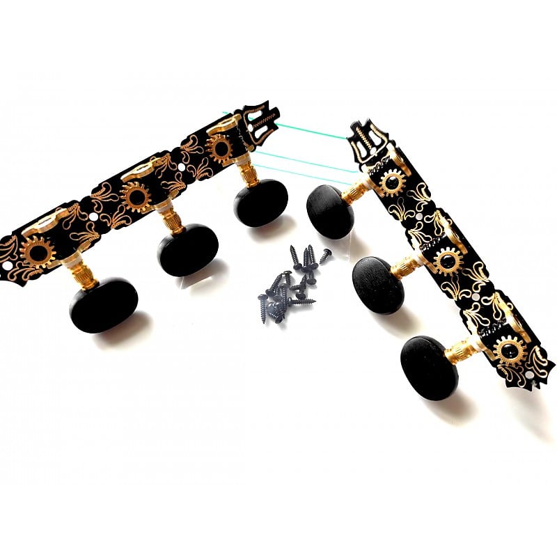 CG35HC-E03BK Classic 1:15 LYRE Black and Gold Ebony Buttons