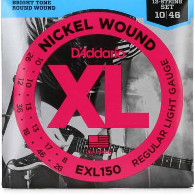 D'Addario EXL150 XL Nickel Wound Electric Guitar Strings - .010-.046 Regular Light 12-string