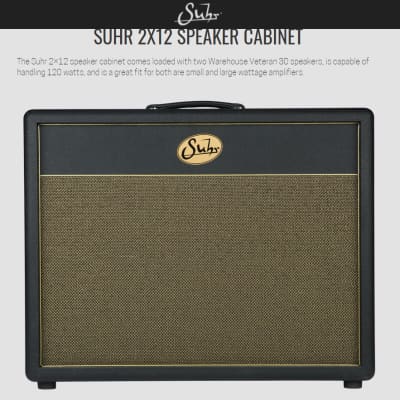 Suhr 2X12 Speaker Cabinet  Celestion Vintage 30 Black with Gold Grill image 1