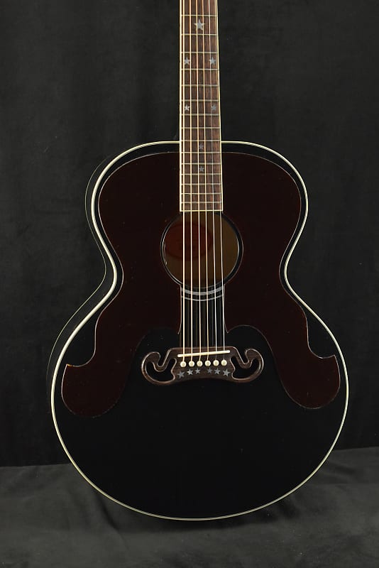 Gibson J-180 with Double Tortoiseshell Pickguard and Star Inlays Ebony