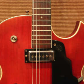 Vintage 1964 Guild 'Slim Jim' T100 D Starfire Cherry Semi Hollow Electric Guitar image 3