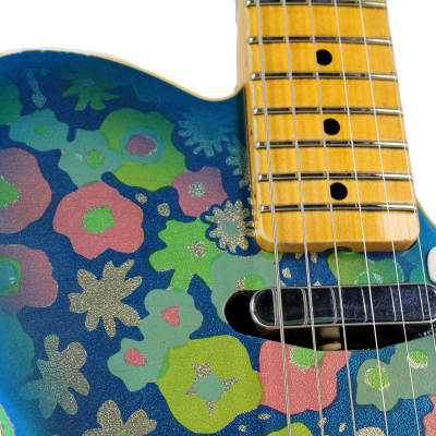 Fender Custom Shop LTD Double Esquire Thinline Custom Relic, Blue Flower image 4