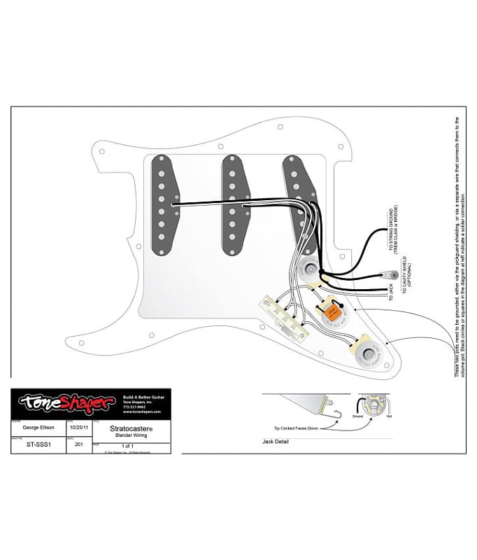 ToneShaper Wiring Kit, Stratocaster, Blender (SSS1)