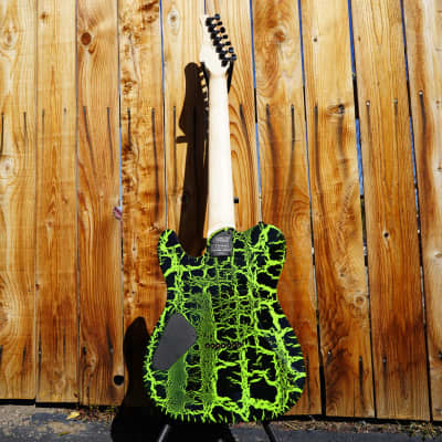 Schecter USA CUSTOM SHOP PT-7 Green Crackle 7-String Electric Guitar w/ Black Tolex Case (2022) image 3