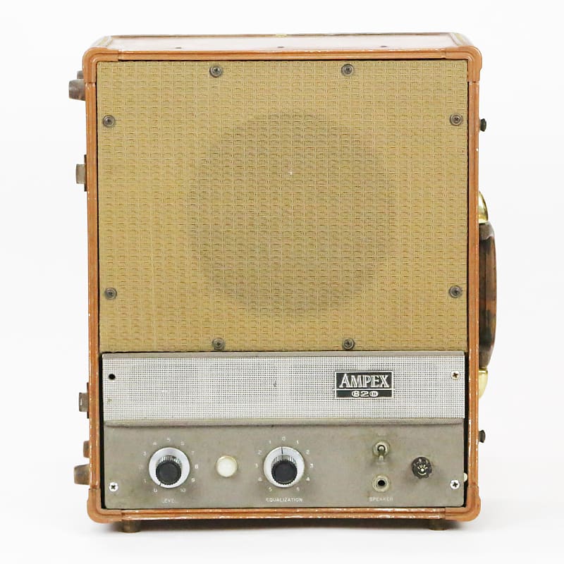 1957 Ampex Model 620 Brown Leatherette Vintage Small Portable Analog Tube PA Guitar Amplifier Instrument Amp with 6” JBL Speaker image 1