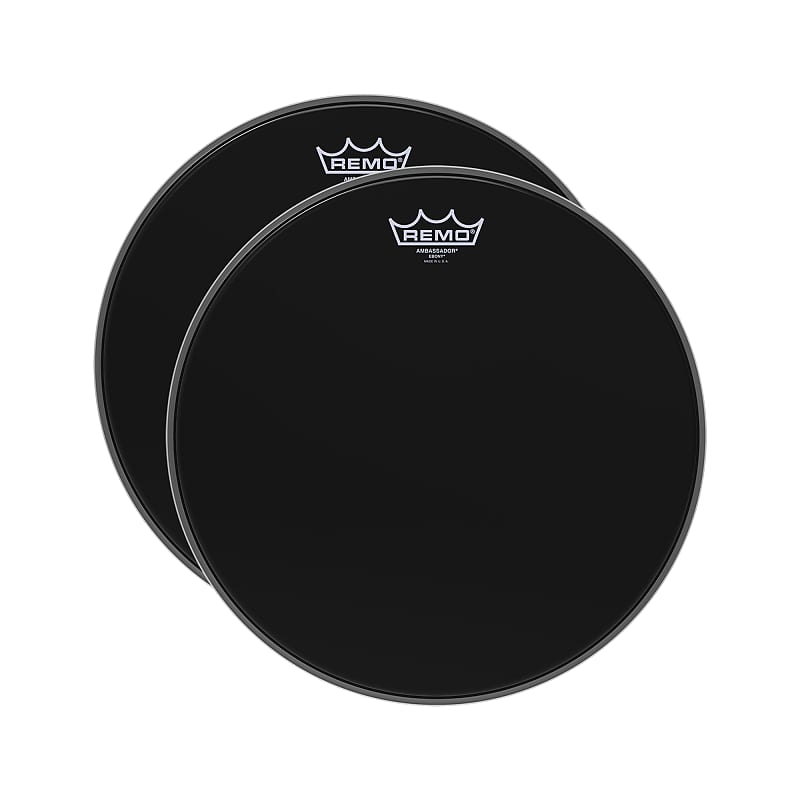 Remo 16" Ambassador Ebony Bass Drumhead (2 Pack Bundle) Reverb