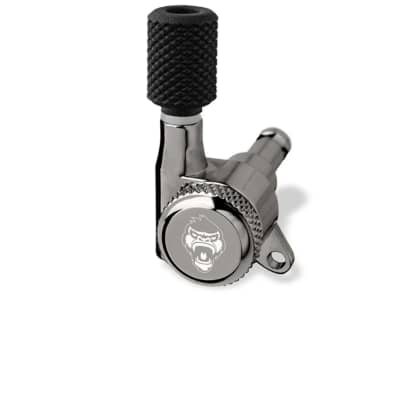 6 String Set - Guitar Monkey Monkey Grip - Locking Tuners - Megalight Bavarian Barrel Buttons - Black Nickel image 1