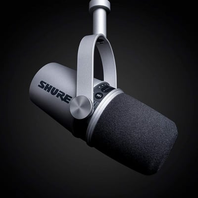 Shure MV7 Dynamic USB Podcast Microphone Silver image 2