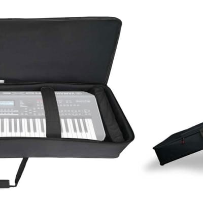 Rockville 61 Key Keyboard Case w/ Wheels+Trolley Handle For Yamaha MOXF6
