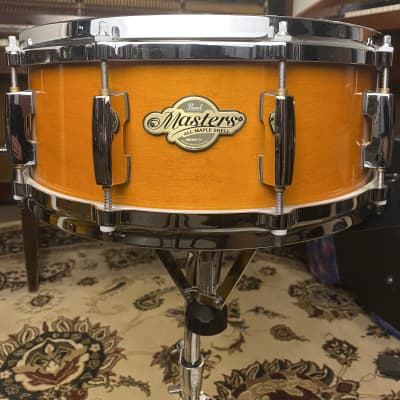 Pearl Masters MCX Maple Snare drum, 14"x5.5" liquid amber finish, 6-ply (2009) image 1