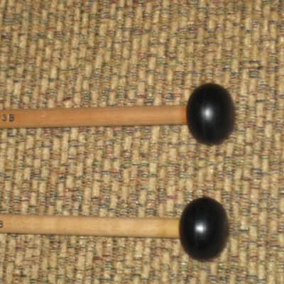 ONE pair new old stock (with packaging) Encore Mallets by Dan Lidster 103B, Oval Hard Rubber Black HEAD (unwound) / Birch Dowel HANDLES, from around 2019, made in USA image 6