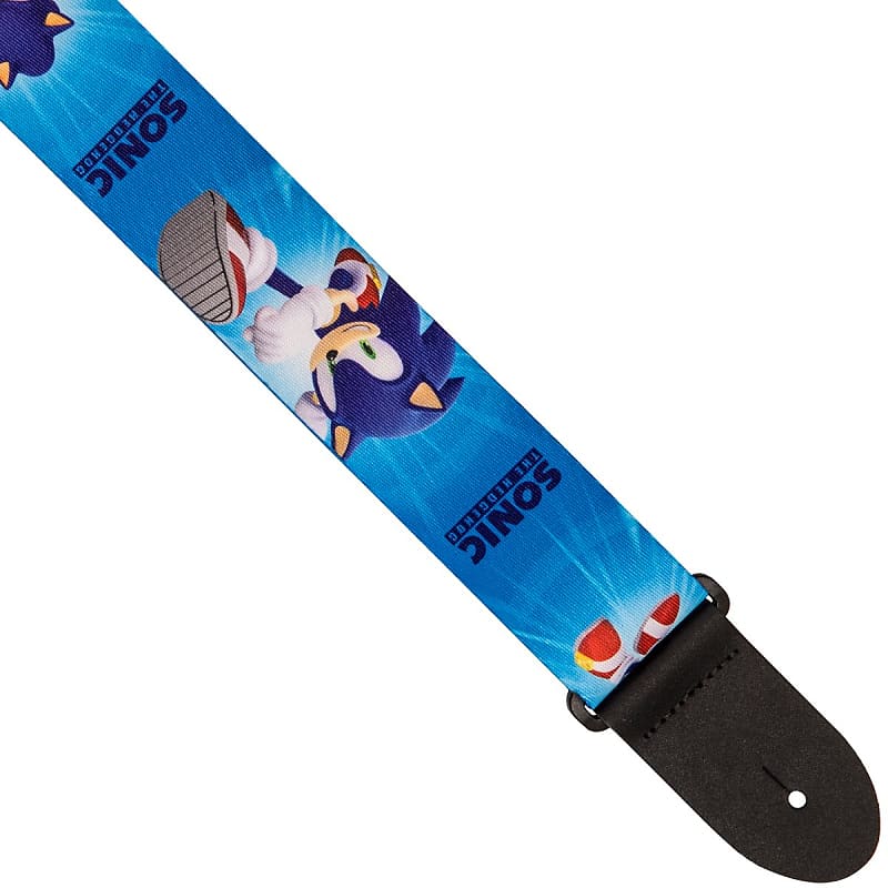 Perri's Blue/Red Sonic The Hedgehog Guitar Strap ⋆ Tony's One Stop Music