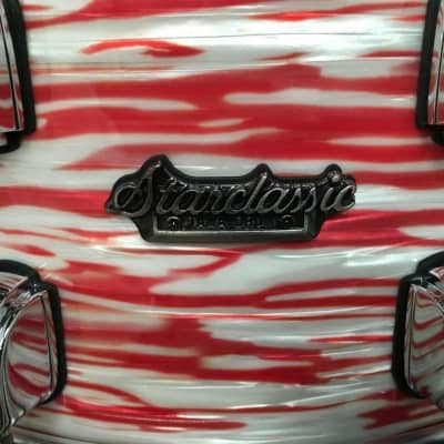Tama Starclassic Maple 14" Diameter X 6.5" Deep Snare Drum/Red & White Oyster image 2