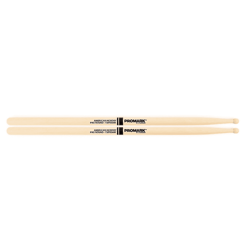 Pro-Mark TXPR5AW Hickory 5A "Pro-Round" Wood Tip Drum Sticks image 1