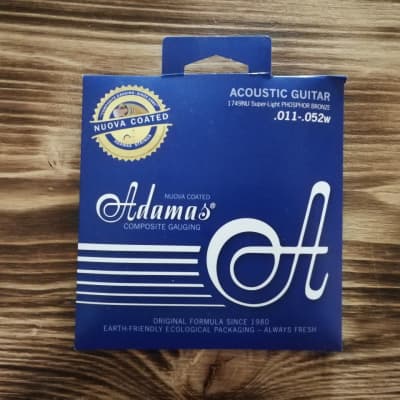 Adamas 1749NU .011 - .052w Super Light Acoustic Guitar String-Set image 1