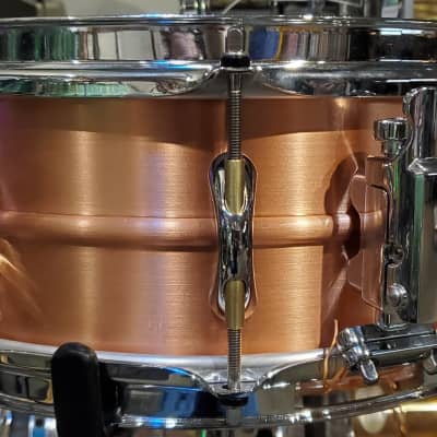 Pearl Sensitone Copper Beaded 5x14 Snare Drum image 2