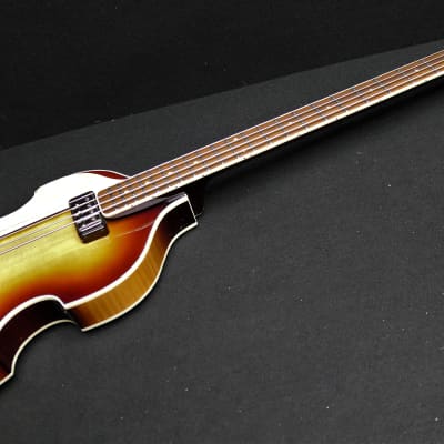 Hofner HCT-500/1L-SB Left Handed Custom Conversion Contemporary Beatle Bass Tea Cups, LaBella Flats & Cream Switches. image 4