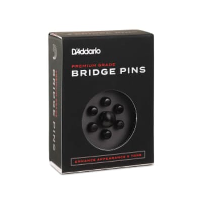 D'Addario PWPS1 Ebony Acoustic Guitar Bridge Pins with End Pin Set, Ebony image 3
