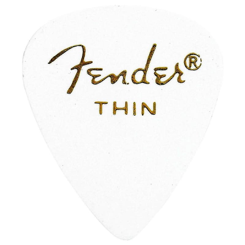 Fender Thin 351 Shape Premium Celluloid Picks - White (12 Count Pack) image 1