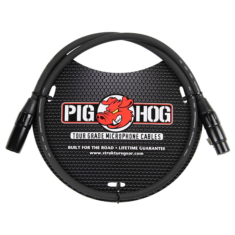 Pig Hog 8mm Tour Grade Microphone Cable, 3ft XLR Black (3', 3-foot) image 1