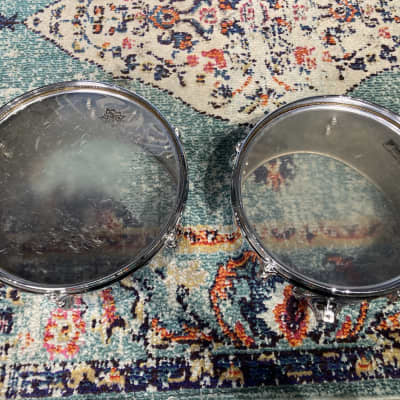 Gretsch 1970s Timbales, Latin Model 12"x6" and 13"x6", No Stand, Slingerland Mounts image 15