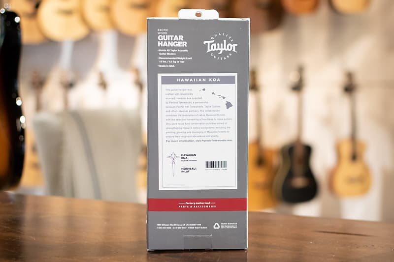 Taylor Guitars Taylor Koa Guitar Hanger with Noveau Inlay