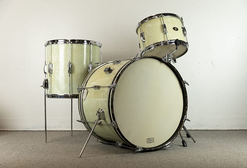 1960s Slingerland Stage Band White Marine Pearl Drum Set image 1
