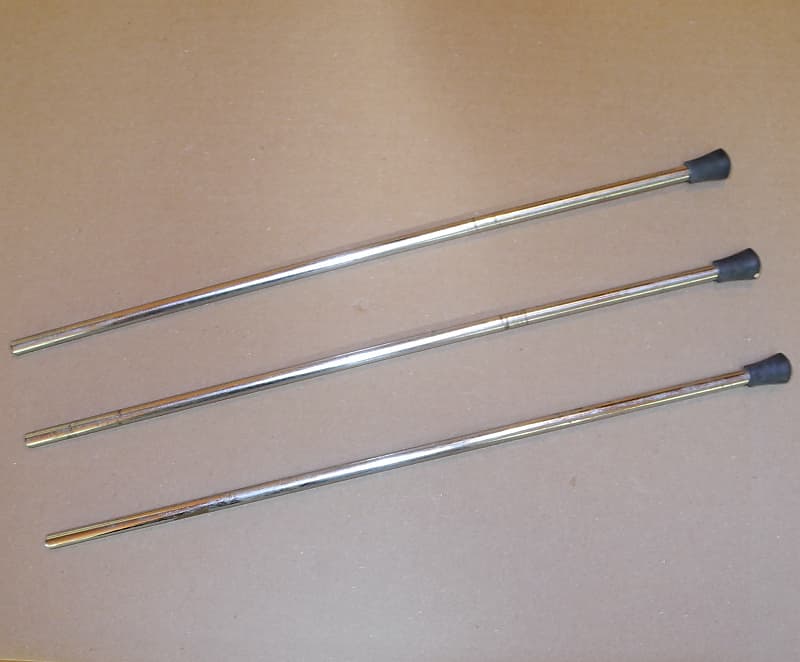 3 Slingerland 50's 60's Straight Floor Tom Drum Legs Chrome Reverb