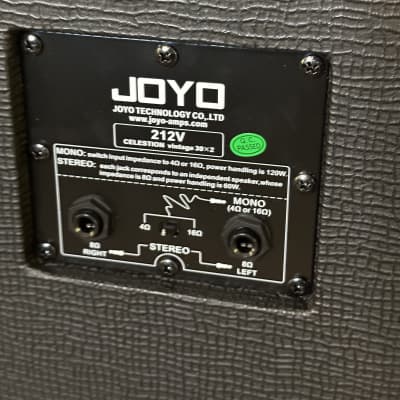 Joyo 212V Cabinet 2x12”  Celestion Vintage 30 Stereo Mono 2023 - Black image 7