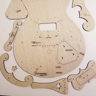 Guitarsbydesign Bigsb Merle Style Guitar Body Template 2019 Natural image 2