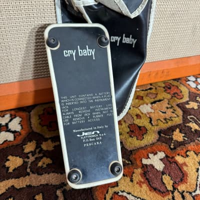 Vintage 1970s Jen Cry Baby Crybaby Italy Red Fasel Wah Wah Effects Pedal w/ Bag image 5