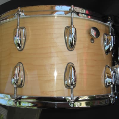 Slingerland 14x8 snare drum 20 lugs, Stick saver hoops 80s/90s - Natural Maple Gloss image 24