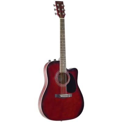 Johnson JG-650-TR Thinbody Acoustic Electric Guitar, Redburst for sale