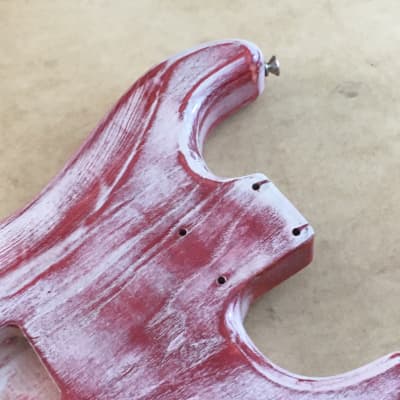 Lefty All Parts Strat Body Left Custom Heavy Relic HSH Candy Apple Red Stain Solid ASH Body 3.9 lb image 16