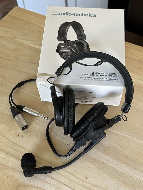 Audio-Technica BPHS1 Broadcast Stereo Headset Headphones/Dynamic Cardioid  Microphone 2010s - Black