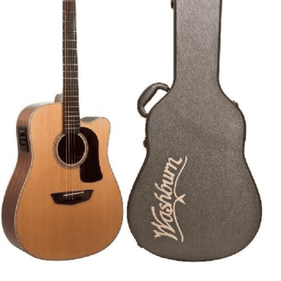 Washburn HD100SWCEK Heritage 100 Series Solid Wood Spruce Mahogany Cutaway Acoustic Guitar w/Case image 1