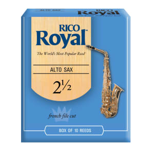 Rico RJB1025 Royal Alto Saxophone Reeds - Strength 2.5 (10-Pack)