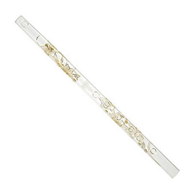 Hall Crystal Flutes 12209 - Inline Glass Flute in D - White Dragon