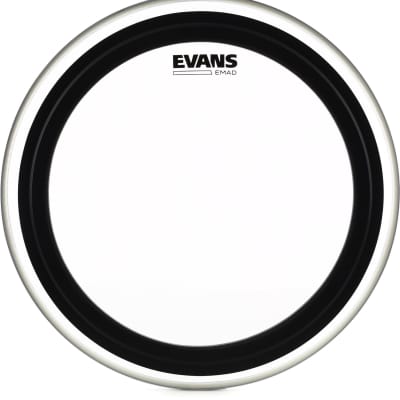 Evans EMAD Clear Bass Drum Batter Head - 18 inch  Bundle with Evans Snare Side Clear Drumhead - 14 inch image 2