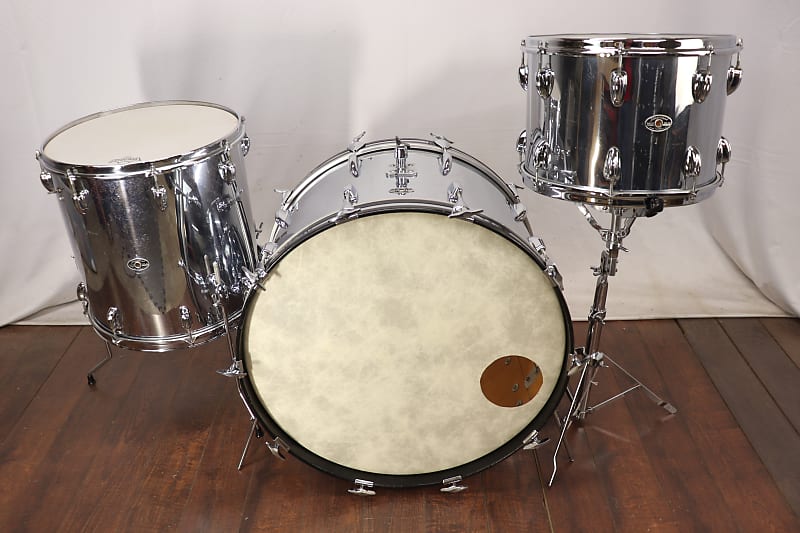 Slingerland 3pc Drum Set Kit Chrome Over 3ply Maple Vintage | Reverb