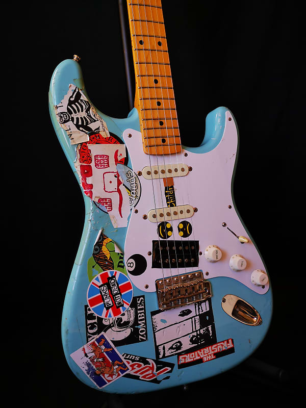 2015 Fender Stratocaster Sonic Blue Green Day Seymour Duncan