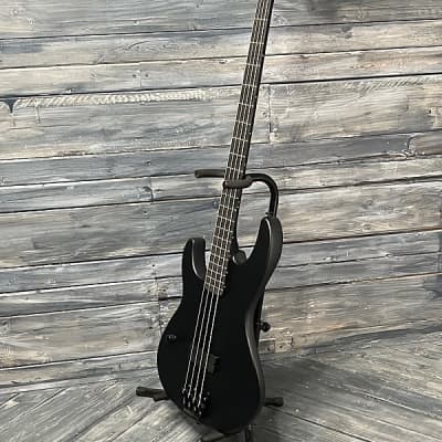 ESP/LTD Left Handed AP-4 Black Metal Black Satin Electric Bass Guitar image 4
