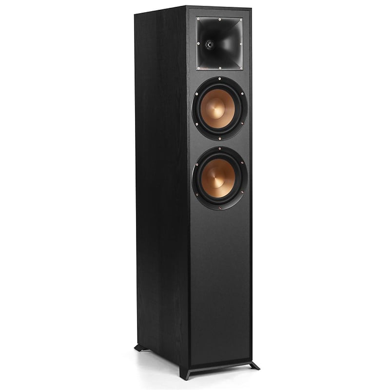 Klipsch Reference R-620F Floorstanding Speaker, Black Textured Wood Grain Vinyl  			