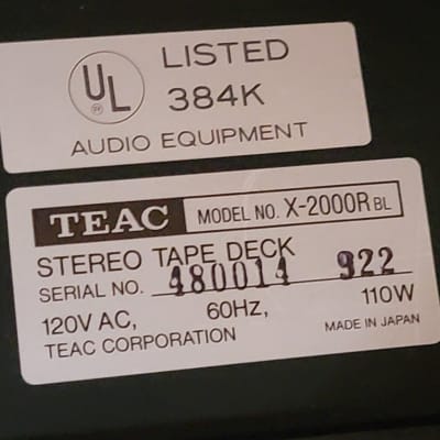 TEAC X-2000R 80s - Black