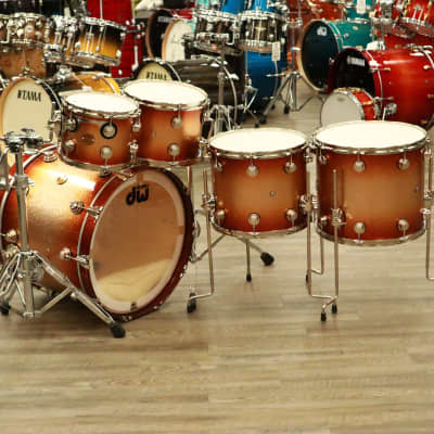 DW Jazz Series Maple/Gum Shellpack 22/10/12/14/16 (Copper Glitz Burst with Nickel Hardware) image 8