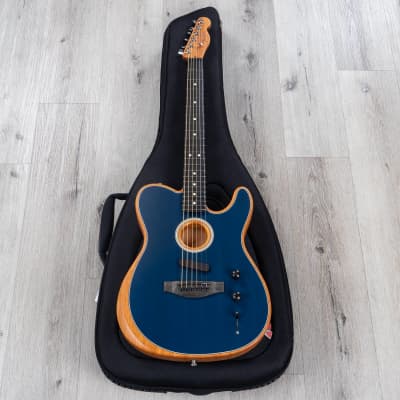 Fender American Acoustasonic Telecaster Guitar, Ebony Fretboard, Steel Blue image 10