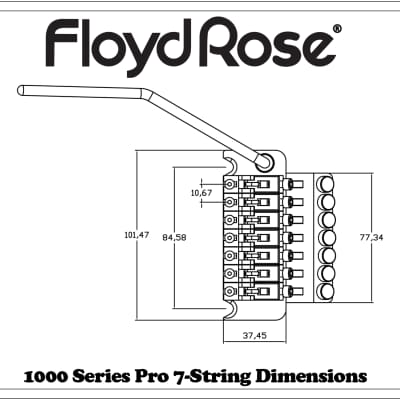 Authentic Floyd Rose 1000 Series 7-String Pro Tremolo System - Satin Gold image 2