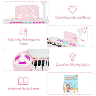 Other Multifunctional 37 Electric Keyboard Piano with Microphone 2023 - Light Pink image 5