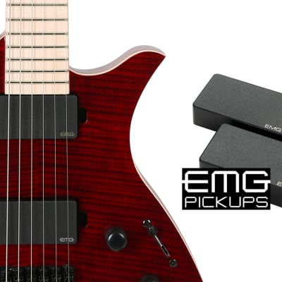 Corona Aphrodite APE-1500 Trans Red Electric Guitar Flame EMG Headless Unique image 7