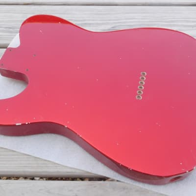 BloomDoom Nitro Lacquer Aged Relic Candy Apple Red T-Style Vintage Custom Guitar Body image 15